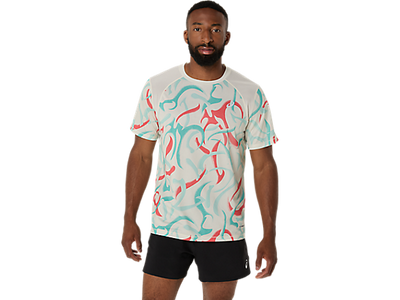 Asics Men's Road All Over Print SS Top